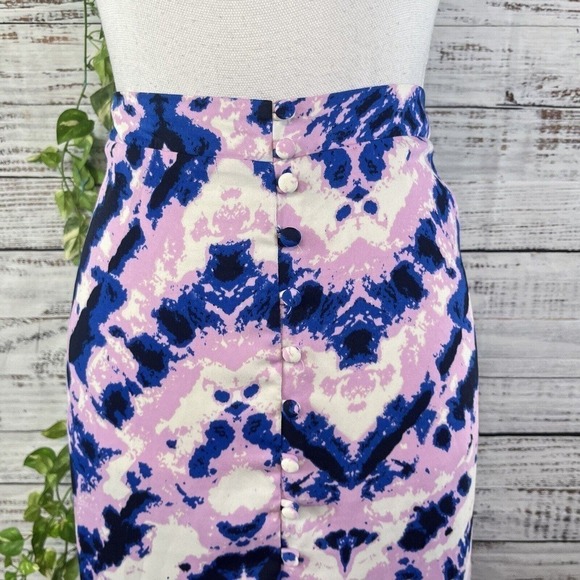 Laundry Shelli Segal Skirt size Medium Purple Blue Long Maxi Peasant Boho Hippie - Picture 8 of 16